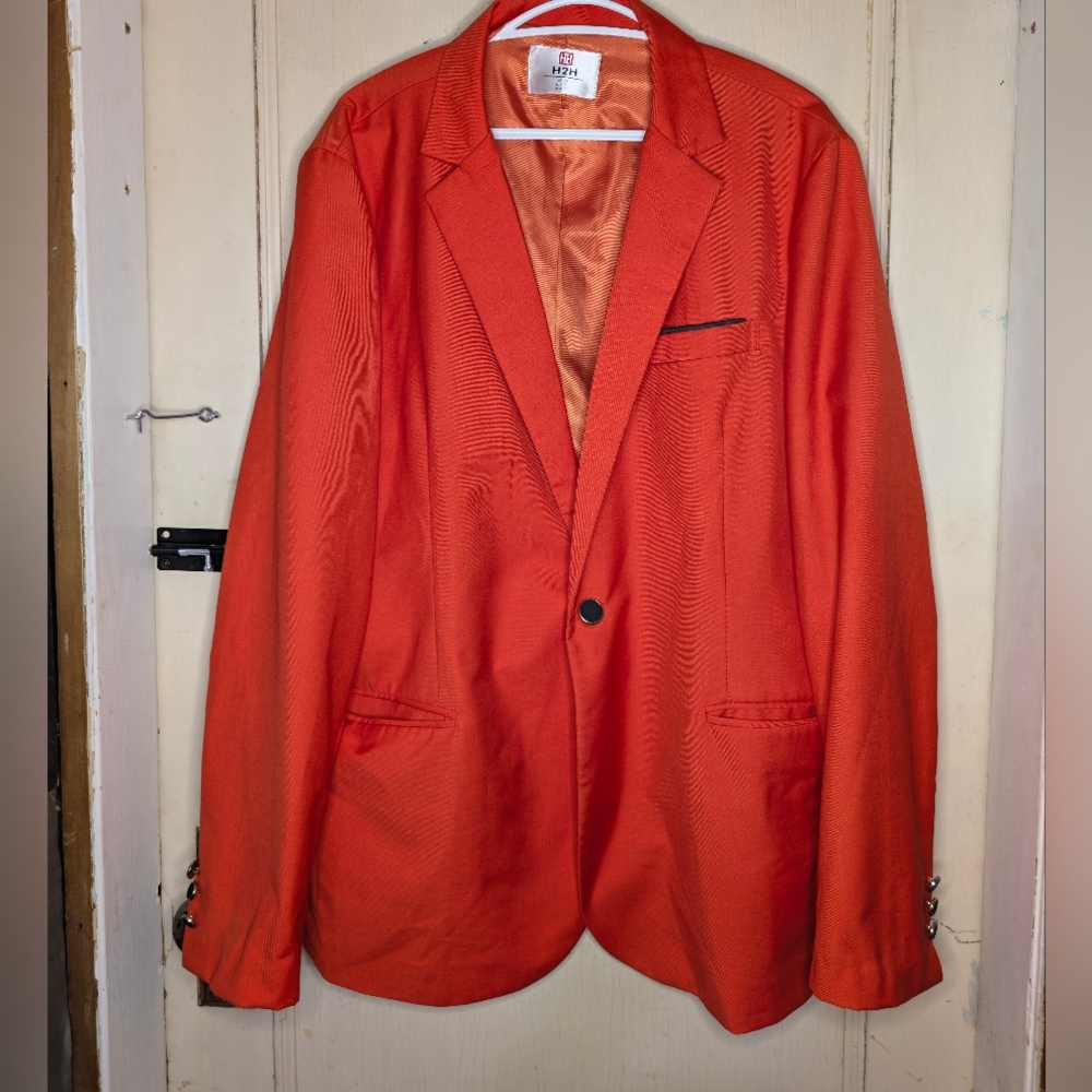 H2H Vibrant Orange Men's Blazer